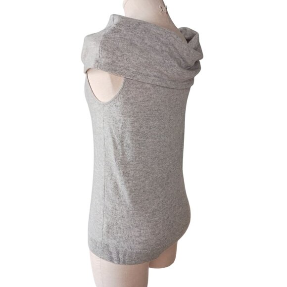 Saks Fifth Avenue Off The Shoulder Cashmere Wool Blend Knit Sweater Gray Sz Sm - Picture 3 of 11